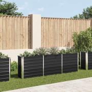 vidaXL Odlingslåda upphöjd galvaniserat stål 240x40x77 cm antracit