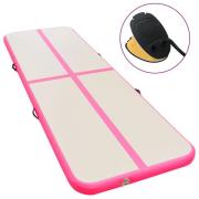 vidaXL Uppblåsbar gymnastikmatta med pump 300x100x10 cm PVC rosa