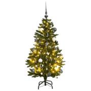 vidaXL Plastgran med gångjärn 150 LEDs & kulor 150 cm