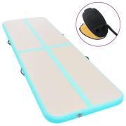 vidaXL Uppblåsbar gymnastikmatta med pump 300x100x10 cm PVC grön