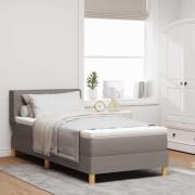 vidaXL Bäddfjäder med madrass med huvudgavel Taupe 200 x 100 cm tyg