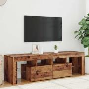 vidaXL TV-bänk med LED-lampor åldrat trä 140x36,5x40cm konstruerat trä