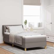 vidaXL Bäddfjäder med madrass med huvudgavel Taupe 100 x 200 cm tyg