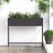 vidaXL Höjdträdgårdsplanterare Svart 100 x 26 x 82 cm Stål