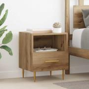 vidaXL Sängbord med låda 2 pcs Brun 40 x 35 x 47.5 cm Konstruerat trä