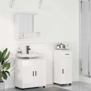 vidaXL Badrumsmöbelset med låda 3 pcs Vit högglans 61 x 35 x 64 cm