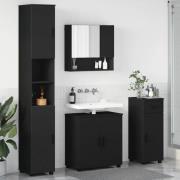 vidaXL Badrumsmöbelset 4 pcs Svart 61 x 35 x 64 cm Konstruerat trä