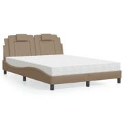 vidaXL Bed "Viana" with Mattress Cappuccino 120x200 cm Faux Leather
