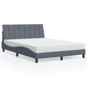 vidaXL Bed with Mattress "Hanko" Dark Grey 140x190 cm Velvet