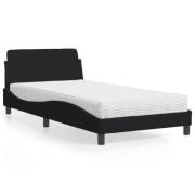 vidaXL Bed with Mattress "Dover" Black 100x200 cm Fabric