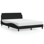 vidaXL Bed with Mattress "Dover" Black 140x190 cm Fabric