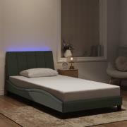 vidaXL Bed Frame with LED without Mattress "Hanko" Light Grey 100x200 ...