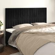 vidaXL Sänggavel svart 180x5x118/128 cm sammet