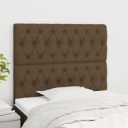 vidaXL Sänggavel mörkbrun 90x7x118/128 cm tyg