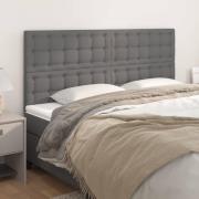 vidaXL Sänggavel grå 200x5x118/128 cm konstläder
