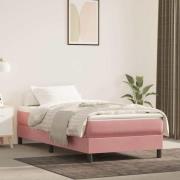 vidaXL Pocketresårmadrass rosa 80x220x20 cm sammet