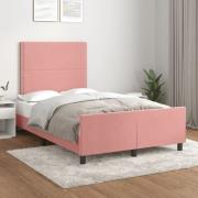 vidaXL sängram utan madrass rosa 120x190 cm sammet