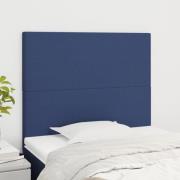 vidaXL Sänggavel blå 100x5x118/128 cm tyg