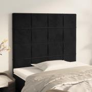 vidaXL Sänggavel svart 80x5x118/128 cm sammet