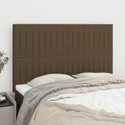 vidaXL Sänggavel mörkbrun 144x5x118/128 cm tyg