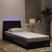 vidaXL Bed Frame with LED without Mattress "Hanko" Black 90x190 cm Vel...