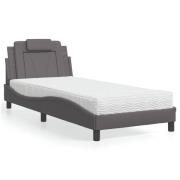 vidaXL Bed "Viana" with Mattress Grey 80x200 cm Faux Leather