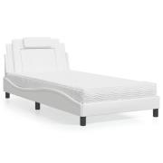 vidaXL Bed "Viana" with Mattress White 100x200 cm Faux Leather