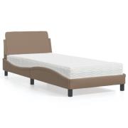 vidaXL Bed with Mattress "Dover" Cappuccino 80x200 cm Faux Leather