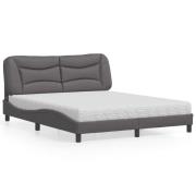 vidaXL Bed with Mattress "Hvar" Grey 160x200 cm Faux Leather