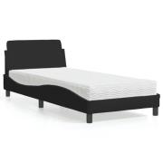 vidaXL Bed with Mattress "Dover" Black 80x200 cm Fabric