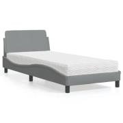 vidaXL Bed with Mattress "Dover" Light Grey 80x200 cm Fabric