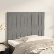 vidaXL Sänggavel ljusgrå 80x5x118/128 cm sammet