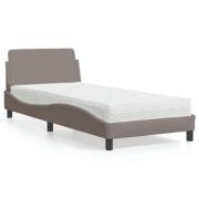 vidaXL Bed with Mattress "Dover" Taupe 90x190 cm Fabric