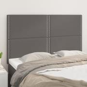 vidaXL Sänggavel grå 144x5x118/128 cm konstläder
