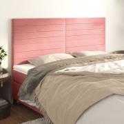 vidaXL Sänggavel rosa 180x5x118/128 cm sammet