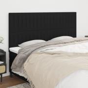 vidaXL Sänggavel svart 200x5x118/128 cm tyg