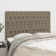 vidaXL Sänggavel taupe 160x7x118/128 cm tyg