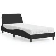 vidaXL Bed with Mattress "Dover" Black 90x190 cm Velvet