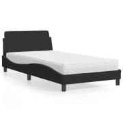vidaXL Bed with Mattress "Dover" Black 100x200 cm Velvet