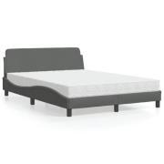 vidaXL Bed with Mattress "Dover" Dark Grey 140x190 cm Fabric