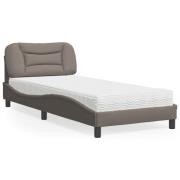 vidaXL Bed with Mattress "Hvar" Taupe 90x200 cm Fabric