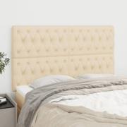 vidaXL Sänggavel creme 144x7x118/128 cm tyg