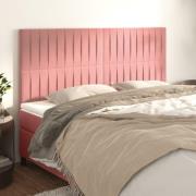 vidaXL Sänggavel rosa 160x5x118/128 cm sammet