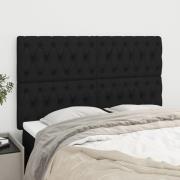 vidaXL Sänggavel svart 160x7x118/128 cm tyg