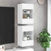 vidaXL Nástenné skrinky s LED osvetlením pre TV 2 st vit 40x30x60,5 cm