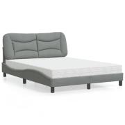 vidaXL Bed with Mattress "Hvar" Light Grey 140x200 cm Fabric