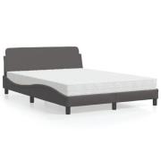 vidaXL Bed with Mattress "Dover" Grey 120x200 cm Faux Leather