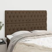 vidaXL Sänggavel mörkbrun 144x7x118/128 cm tyg
