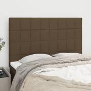 vidaXL Sänggavel mörkbrun 144x5x118/128 cm tyg