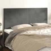 vidaXL Sänggavel mörkgrå 180x5x118/128 cm sammet